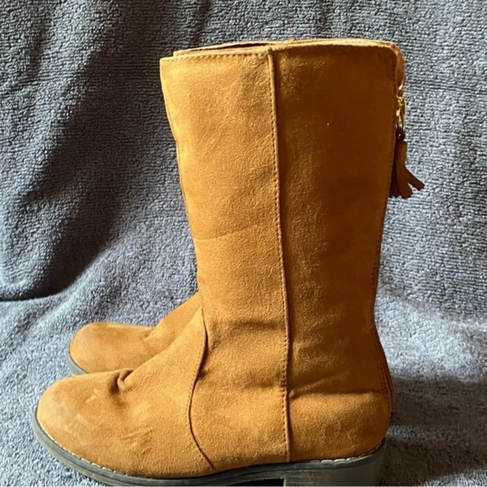 Boots Girls Size 12 Tassels Back‎ Zip Brown
